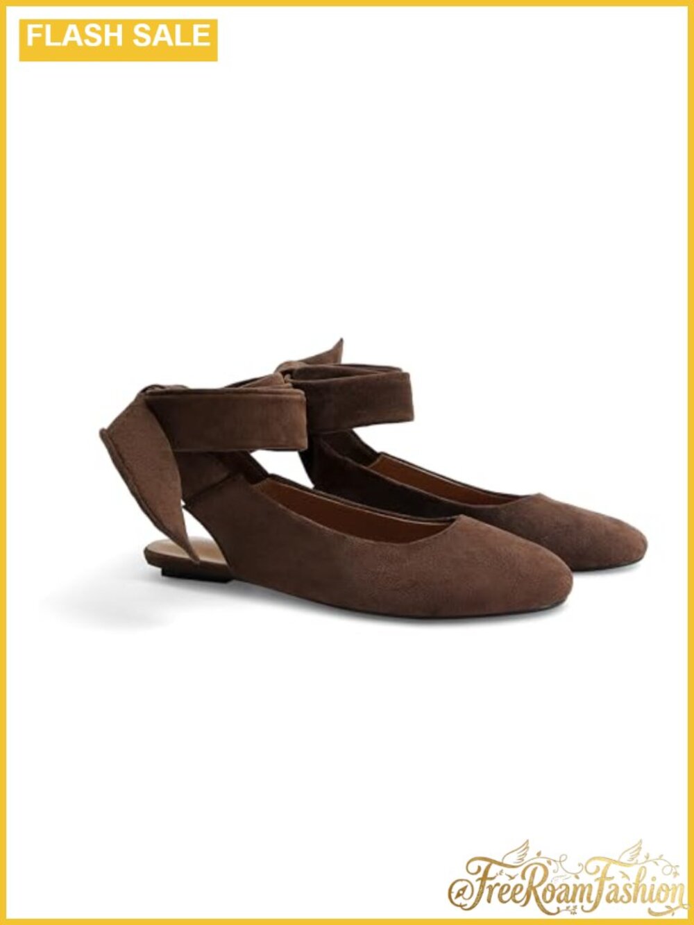 Lace Up Ballet Flats Women Round Toe Slingback Ankle Strap Comfortable Casual